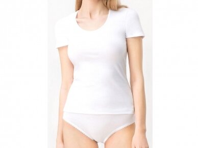 Marškinėliai moterims  (XS-XXL) 1862a-1 balta